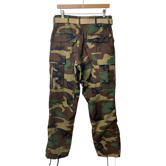 Propper Woodland Camo Ripstop Cargo Pants Men's S/R Military BDU Tactical w/Belt - Picture 2 of 9